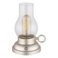 Globo - LED Lámpara de mesa táctil recargable y regulable LED/1W/3,7V 1200 mAh cromo mate