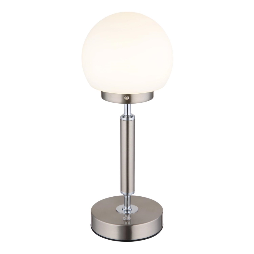 Globo - LED Lámpara de mesa táctil recargable y regulable LED/2,5W/5V 1800mAh 2700/4000/6500K cromo mate