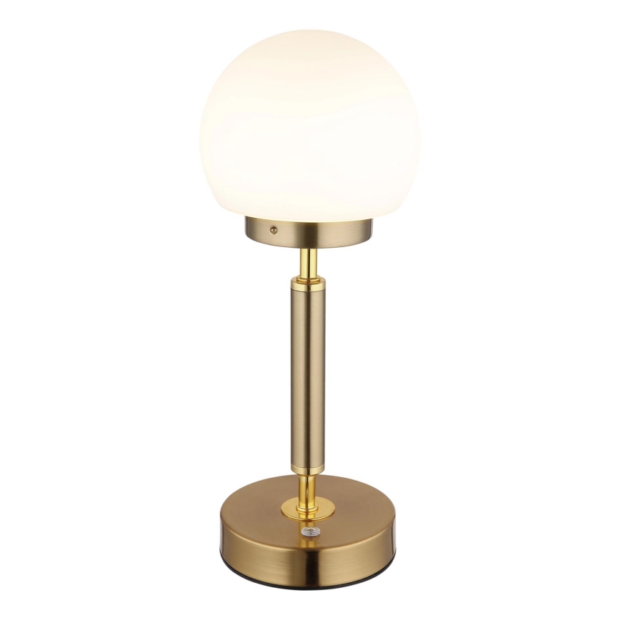 Globo - LED Lámpara de mesa táctil recargable y regulable LED/2,5W/5V 1800mAh 2700/4000/6500K latón