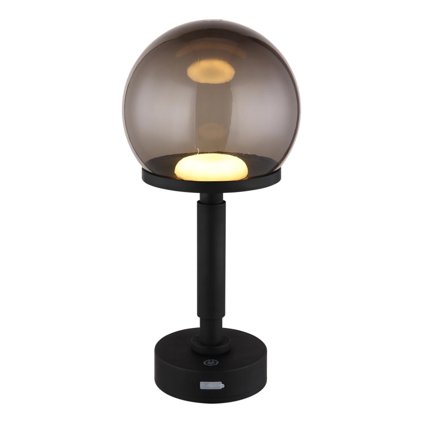 Globo - LED Lámpara de mesa táctil recargable y regulable LED/2,5W/5V 1800mAh 2700/4000/6500K negro