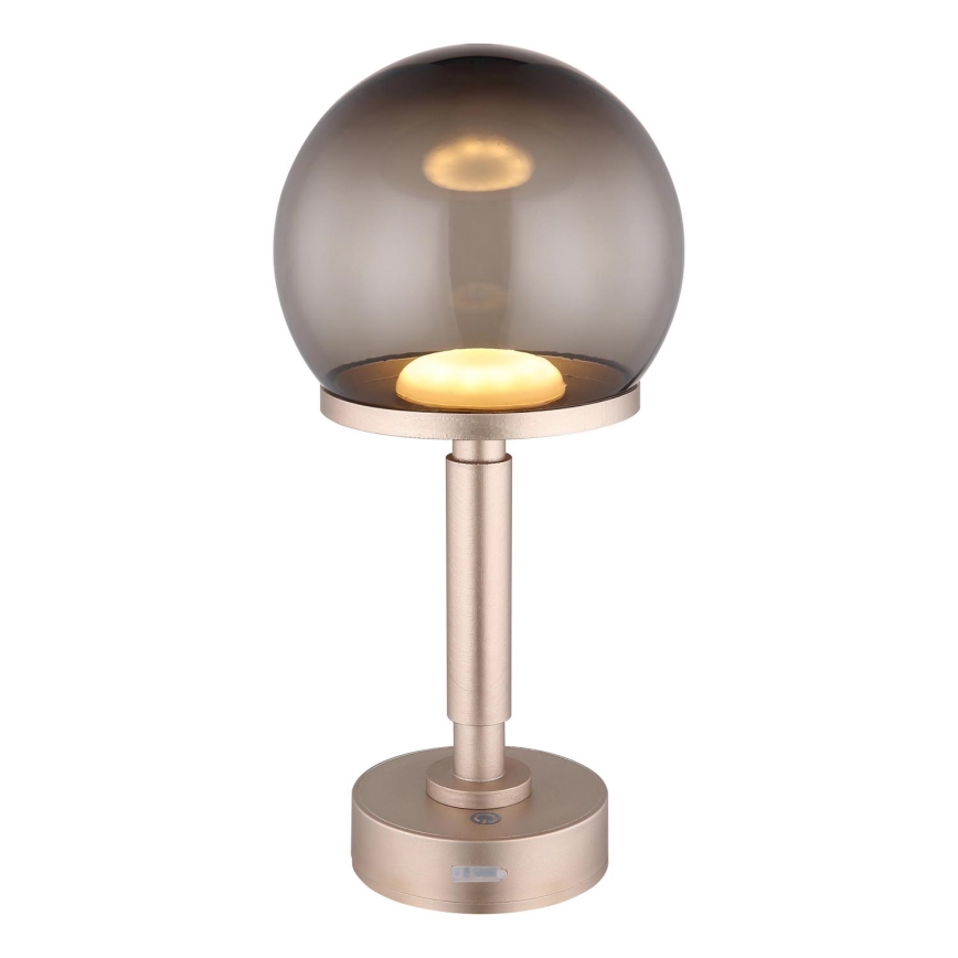 Globo - LED Lámpara de mesa táctil recargable y regulable LED/2,5W/5V 1800mAh 2700/4000/6500K Oro rosa