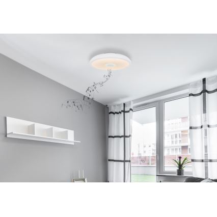 Globo - LED RGBW Lámpara de baño regulable con altavoz LED/18W/230V 3000-6500K IP44 + control remoto