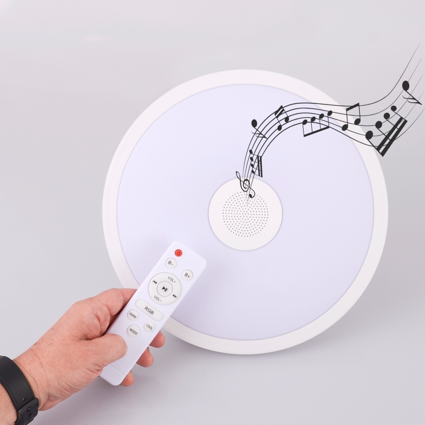 Globo - LED RGBW Lámpara de baño regulable con altavoz LED/18W/230V 3000-6500K IP44 + control remoto