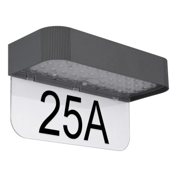 Globo - Número de casa solar LED/6W/3,7V IP54 1800 mAh