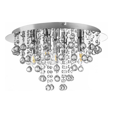 Globo - Plafón 5xE14/40W/230V diá. 46 cm cromo brillante