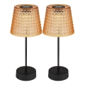 Globo - SET 2x Lámpara solar LED LED/0,06W/3V IP44 40 mAh naranja