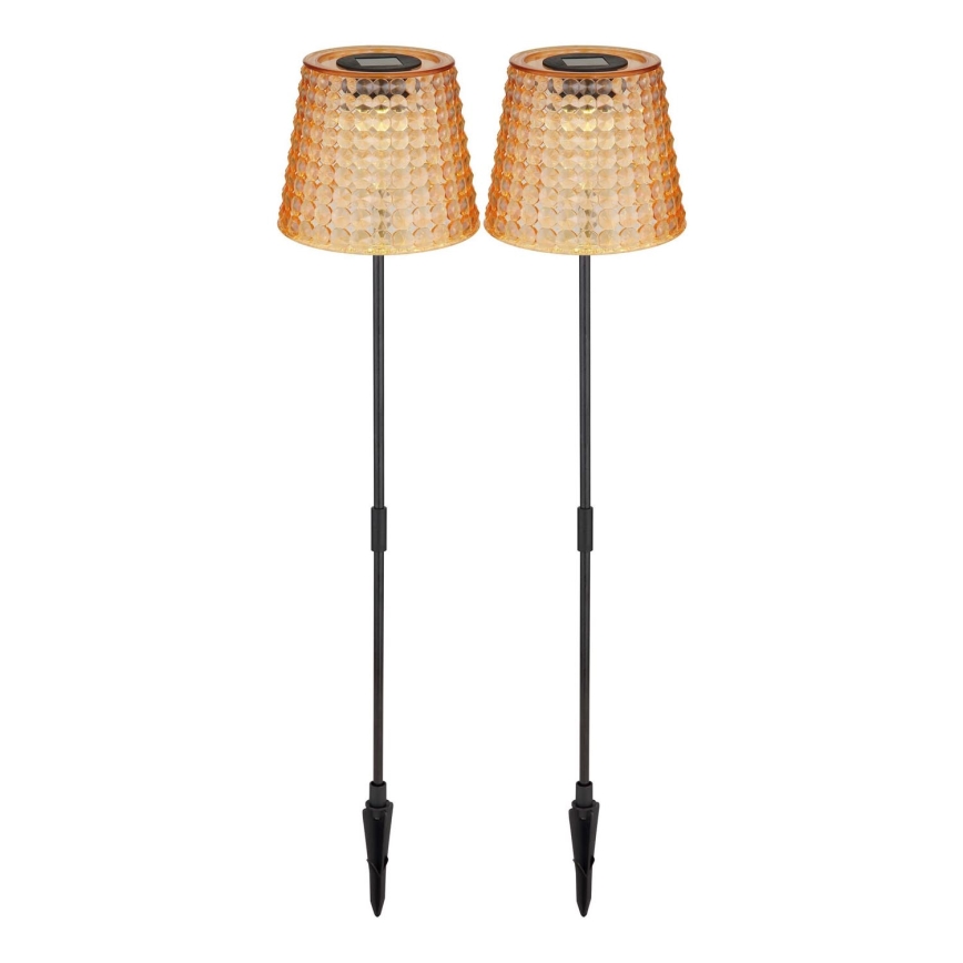 Globo - SET 2x Lámpara solar LED LED/0,06W/3V IP44 40 mAh naranja