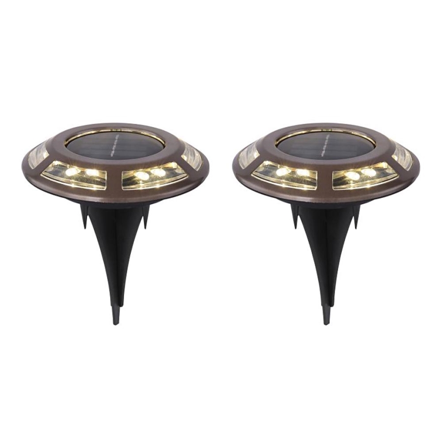 Globo - SET 2x Lámpara solar LED LED/0,72W/3V 3200K IP44 300 mAh