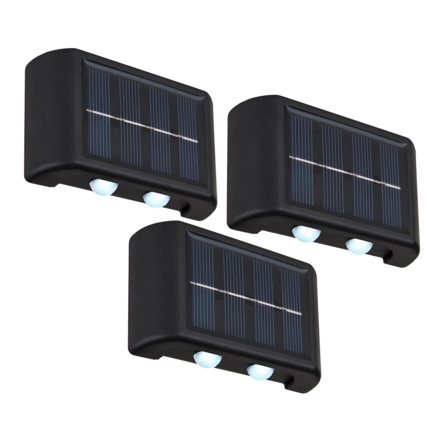 Globo - SET 3x Lámpara solar LED LED/0,8W/3V 6500K IP44 600 mAh