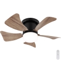Globo - Ventilador de techo regulable LED/10W/230V 3000-6500K marrón + control remoto