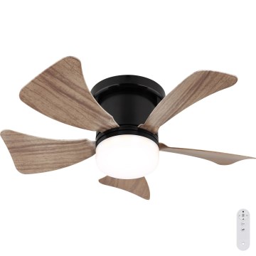 Globo - Ventilador de techo regulable LED/10W/230V 3000-6500K marrón + control remoto