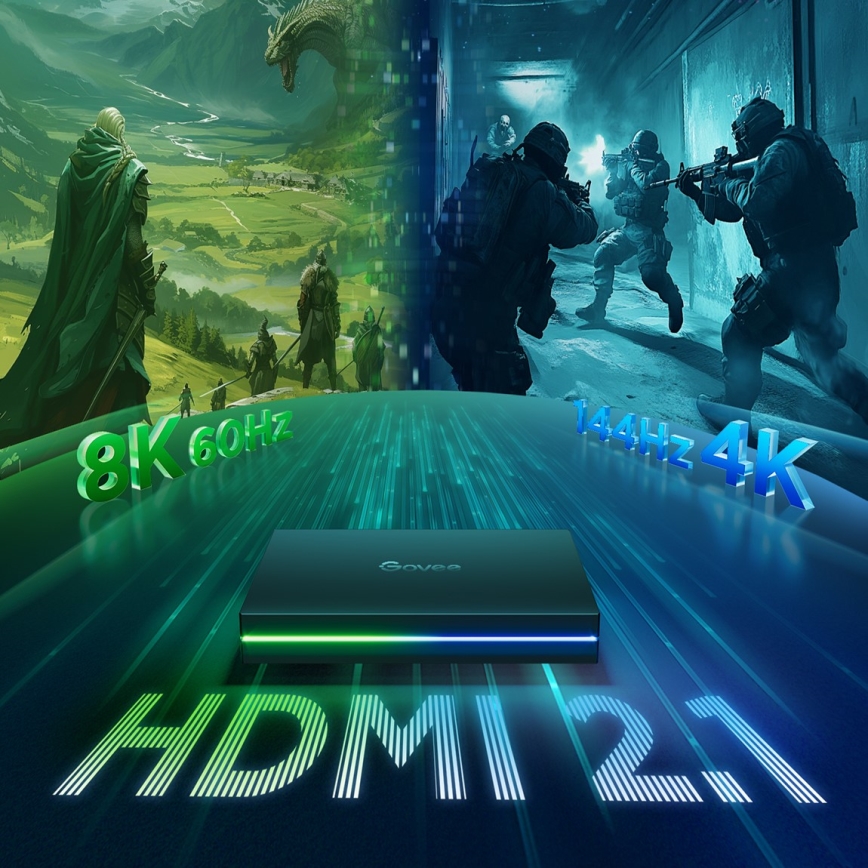 Govee - AI Sync Box 2 para Smart TV RGBICW retroiluminación para TV de 55-65 Wi-Fi