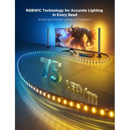 Govee - AI Sync Box Kit 2 Kit inteligente de iluminación para PC para pantallas de 27-34 + paneles LED Wi-Fi