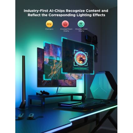 Govee - AI Sync Box Kit 2 Kit inteligente de iluminación para PC para pantallas de 27-34 + paneles LED Wi-Fi