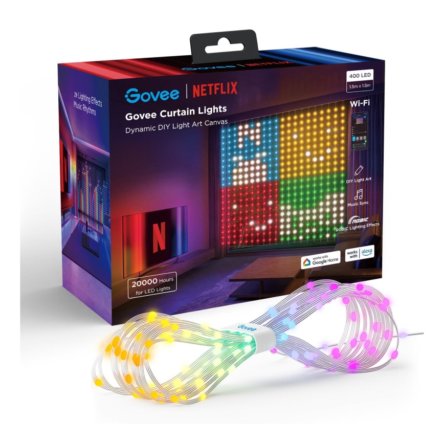Govee - Cadena decorativa LED RGB regulable LED/15W/230V IP65 Wi-Fi