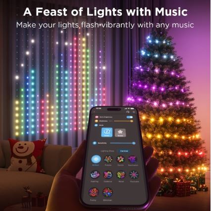 Govee - Cadena decorativa LED RGB regulable LED/15W/230V IP65 Wi-Fi