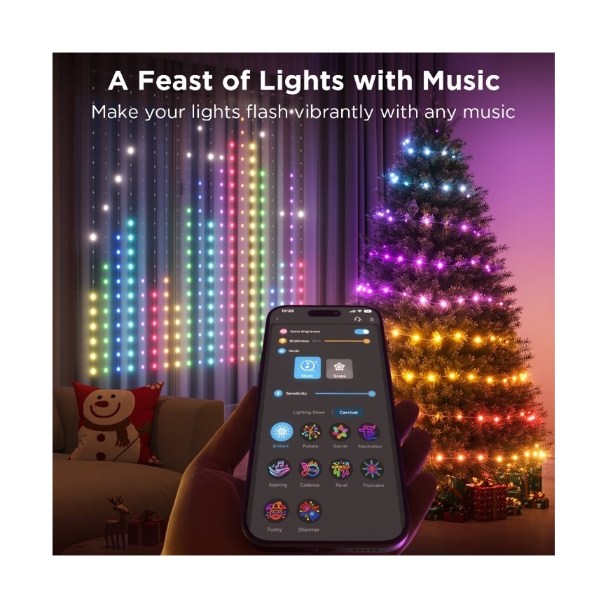Govee - Cadena decorativa LED RGB regulable LED/15W/230V IP65 Wi-Fi
