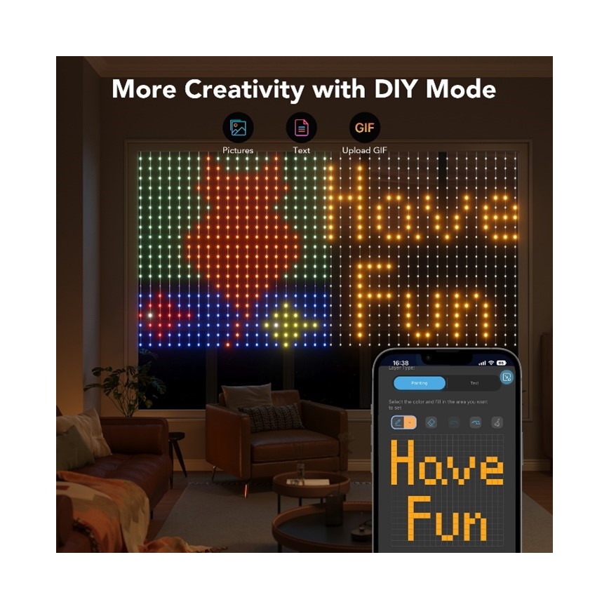 Govee - Cadena decorativa LED RGB regulable LED/15W/230V IP65 Wi-Fi