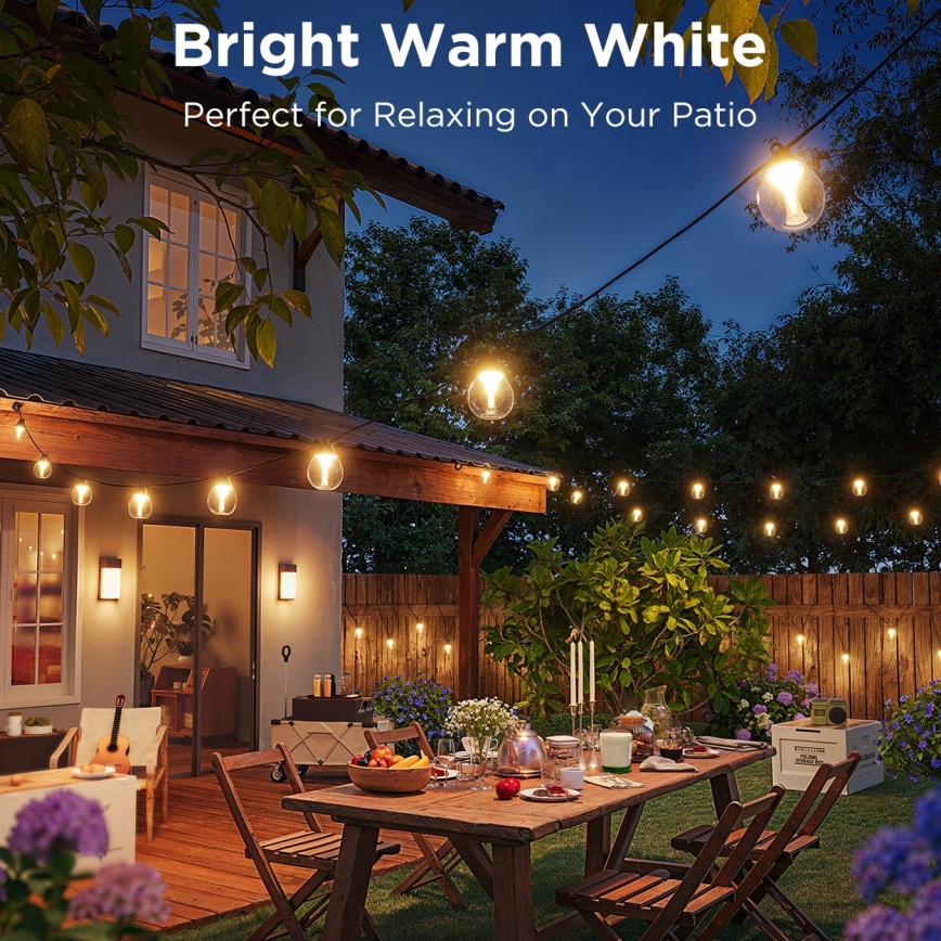 Govee - Cadena LED decorativa de exterior regulable RGBICW LED/24W/230V IP67 2700-6500K Wi-Fi