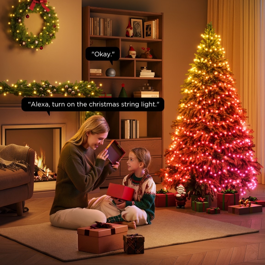 Govee - Cadena LED RGBICW de Navidad para exteriores 2700-6500K 20m Wi-Fi Matter IP66