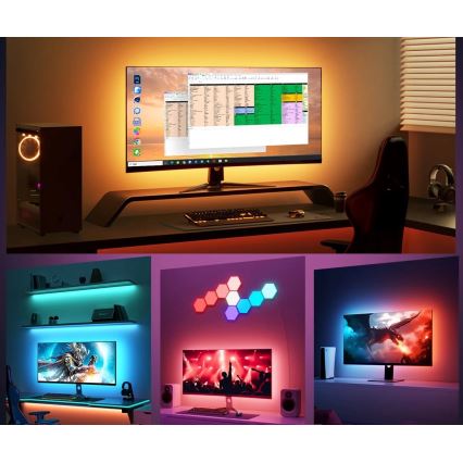 Govee - Iluminación de monitor inteligente LED RGBIC Dreamview G1 de 27-34 Wi-Fi