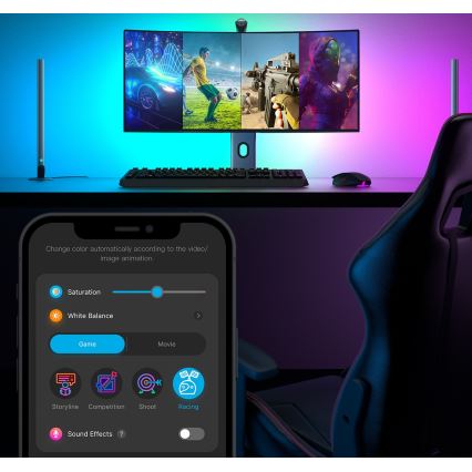 Govee - Iluminación de monitor inteligente LED RGBIC Dreamview G1 de 27-34 Wi-Fi