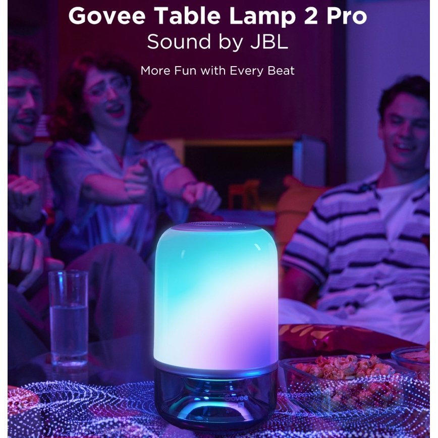 Govee - Lámpara de mesa LED RGBW regulable con altavoz LED/36W/12V Wi-Fi
