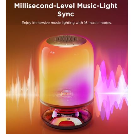 Govee - Lámpara de mesa LED RGBW regulable con altavoz LED/36W/12V Wi-Fi