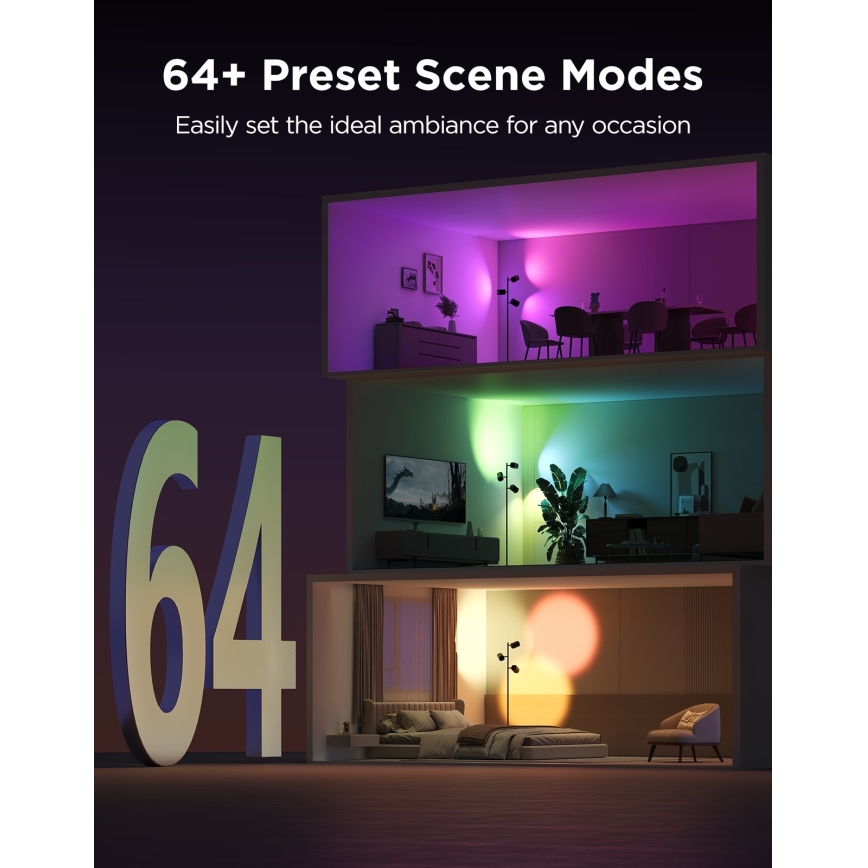 Govee - Lámpara de pie regulable LED RGBICWW TREE MATTER LED/48W/230V Wi-Fi