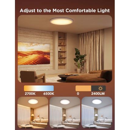 Govee - Luminaria de techo LED RGBICWW regulable LED/29W/230V diámetro 30 cm Matter Wi-Fi