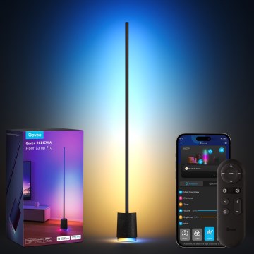 Govee - Lámpara LED de pie con altavoz Pro RGBICWW 2200-6500K Wi-Fi + control remoto