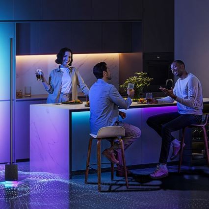 Govee - Lámpara LED de pie con altavoz Pro RGBICWW 2200-6500K Wi-Fi + control remoto