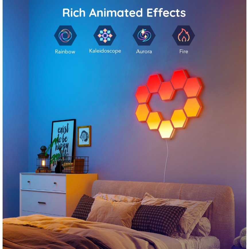 Govee - Set de extensión 2x Panel LED RGB regulable LED/7,2W/230V Wi-Fi