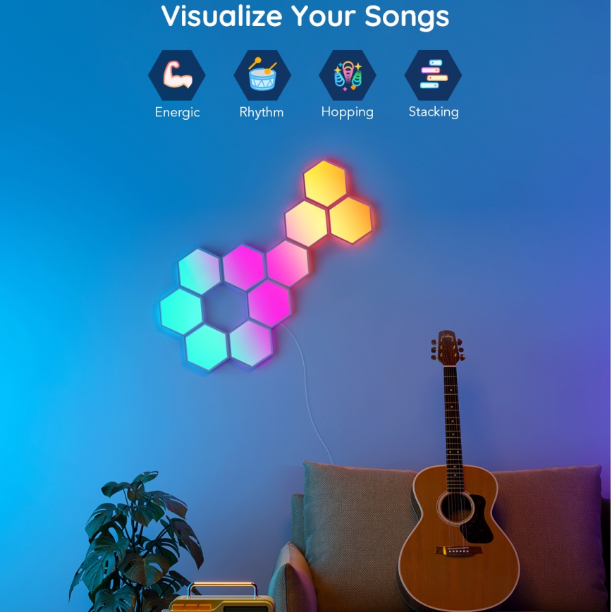 Govee - Set de extensión 2x Panel LED RGB regulable LED/7,2W/230V Wi-Fi
