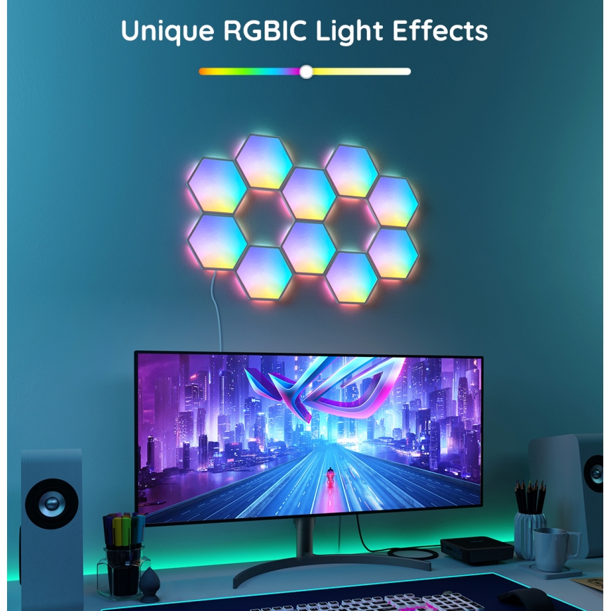 Govee - Set de extensión 2x Panel LED RGB regulable LED/7,2W/230V Wi-Fi