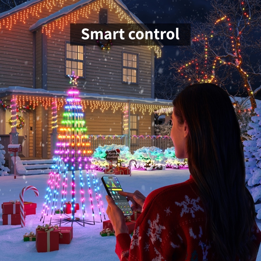 Govee - Árbol de Navidad LED RGBIC con estrella, 15 W, 230 V, IP65, 1,8 m, compatible con Matter y Wi‑Fi