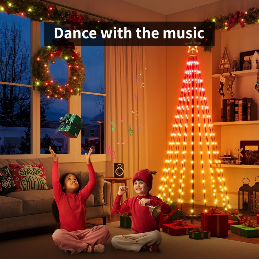 Govee - Árbol de Navidad LED RGBIC con estrella, 15 W, 230 V, IP65, 1,8 m, compatible con Matter y Wi‑Fi