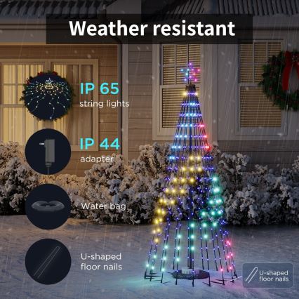 Govee - Árbol de Navidad LED RGBIC con estrella, 15 W, 230 V, IP65, 1,8 m, compatible con Matter y Wi‑Fi