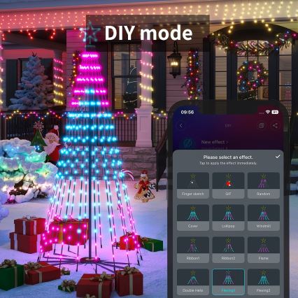 Govee - Árbol de Navidad LED RGBIC con estrella, 15 W, 230 V, IP65, 1,8 m, compatible con Matter y Wi‑Fi