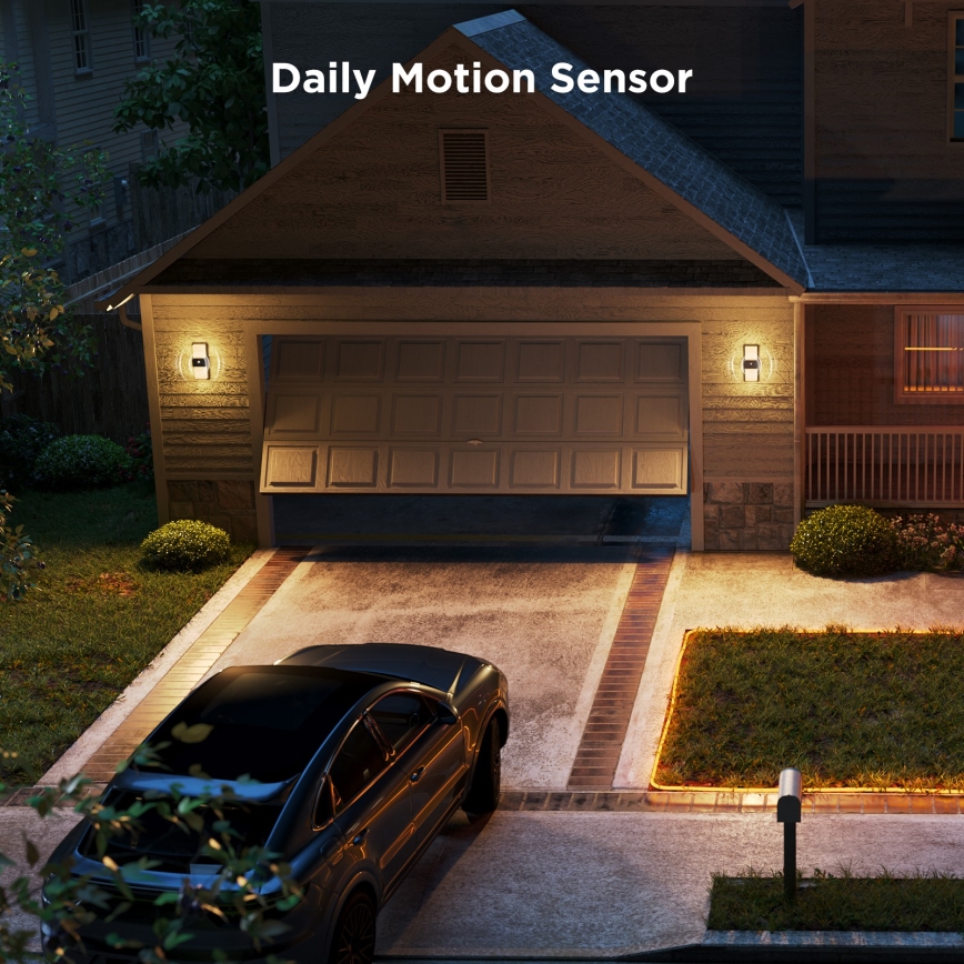 Govee - Aplique de pared exterior LED RGBIC regulable con sensor LED/230V IP65 2700-6500K Wi-Fi