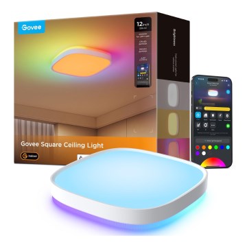 Govee - LED RGBIC Plafón regulable LED/24W/230V 2700-6500K Wi-Fi 30x30 cm