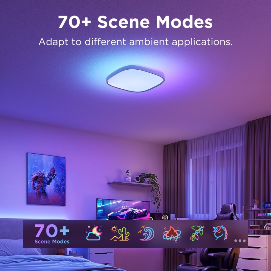 Govee - LED RGBIC Plafón regulable LED/24W/230V 2700-6500K Wi-Fi