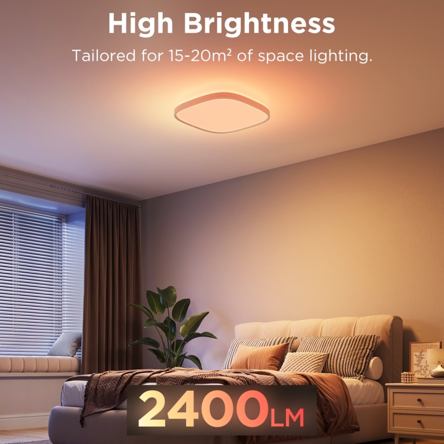 Govee - LED RGBIC Plafón regulable LED/24W/230V 2700-6500K Wi-Fi