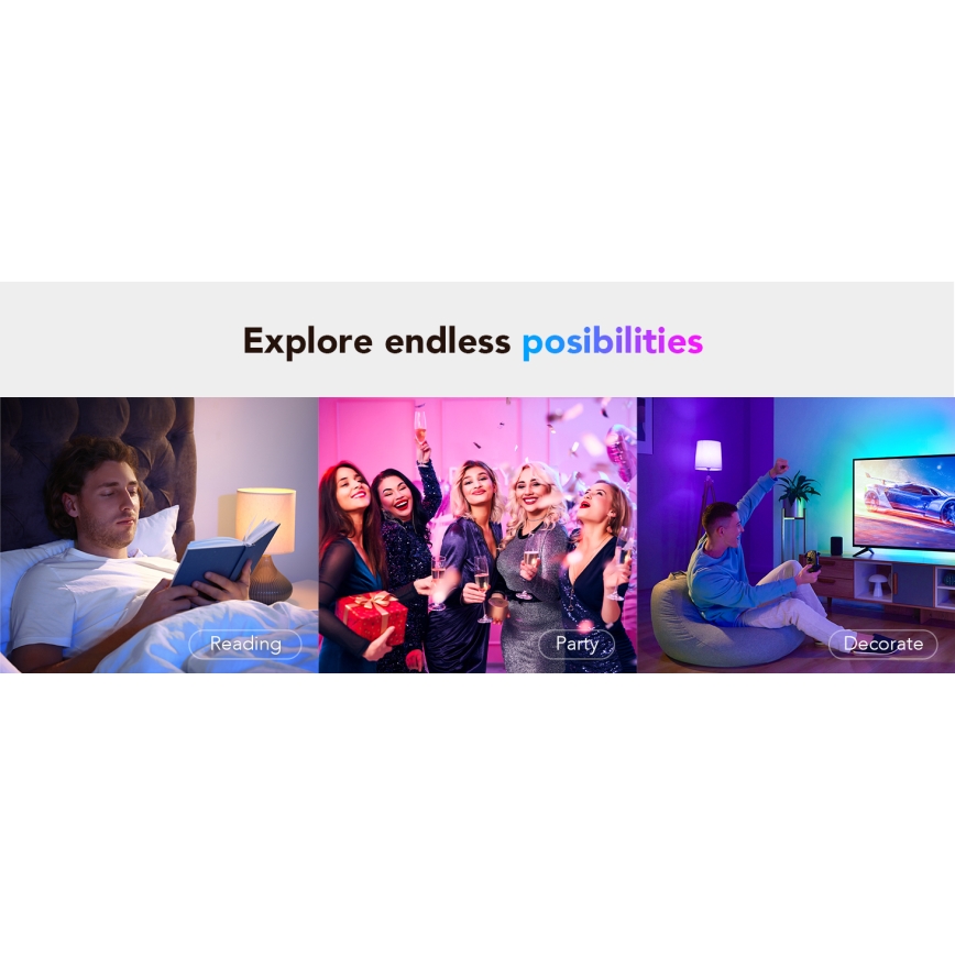 Govee - LED RGBWW Bombilla Inteligente E27/12W/230V 2700-6500K Wi-Fi