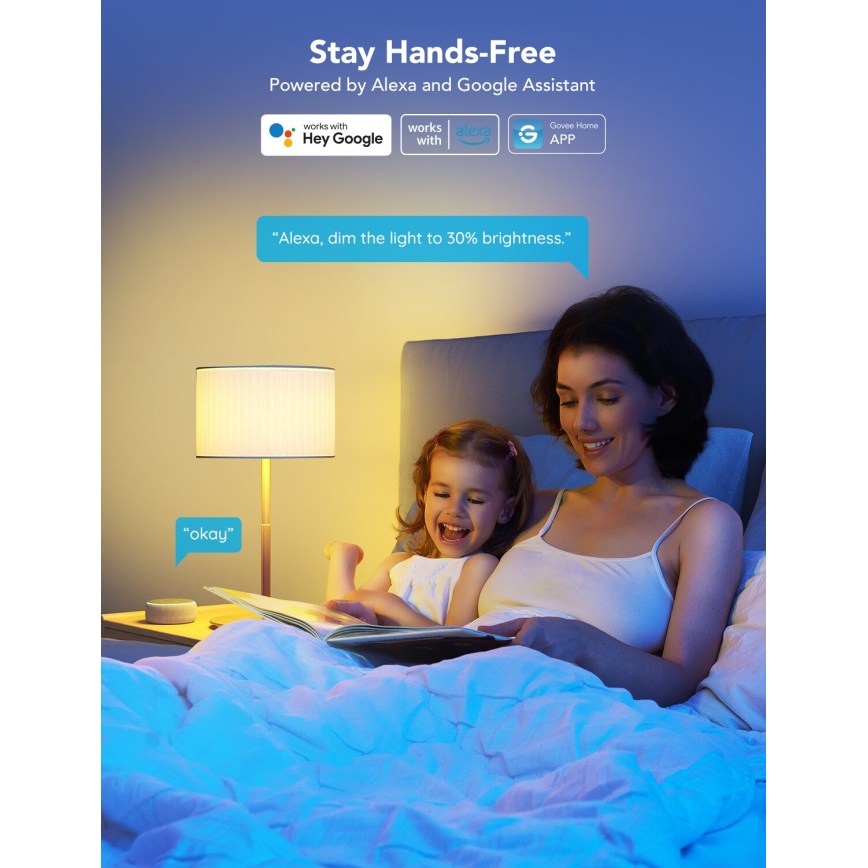 Govee - LED RGBWW Bombilla Inteligente E27/9W/230V 2700-6500K Wi-Fi