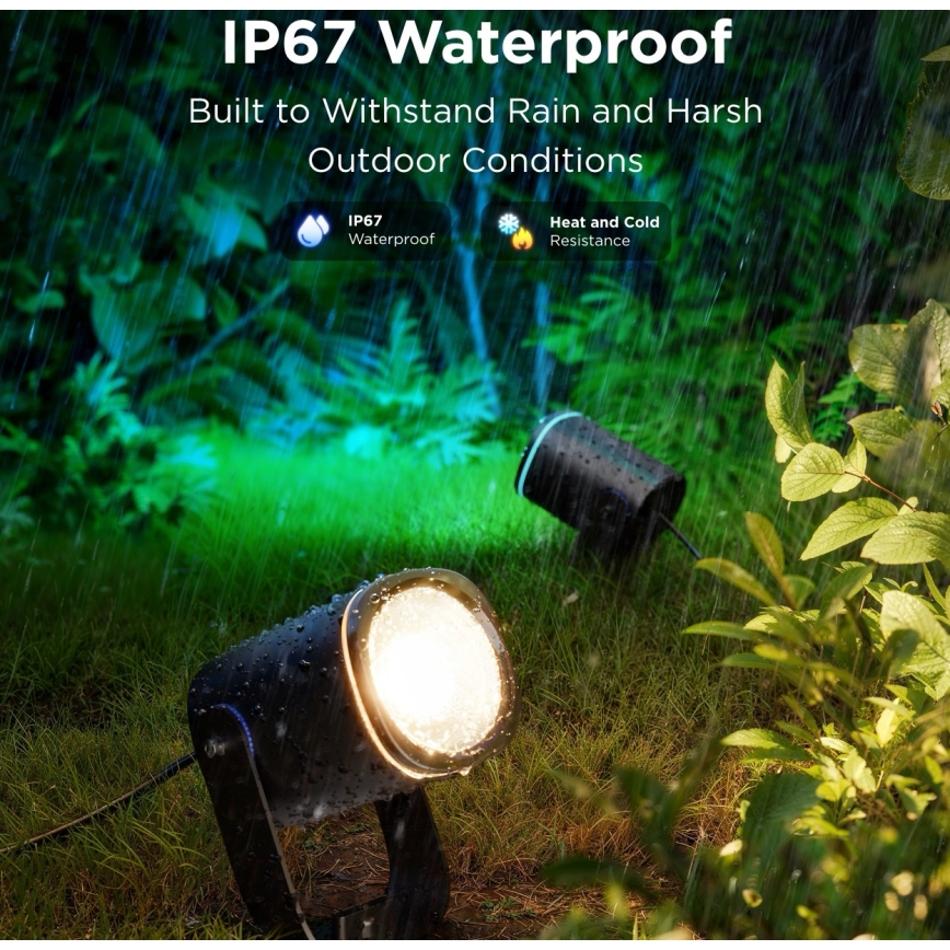 Govee - SET 2x LED RGBWW Proyector regulable LED/12W/230V IP67 2700-6500K Wi-Fi