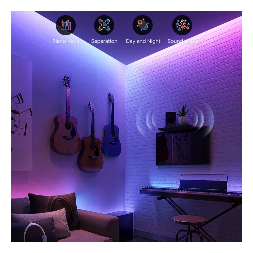 Govee - LED RGBWWIC Tira regulable Strip Light 2 Pro 5m Wi-Fi Matter