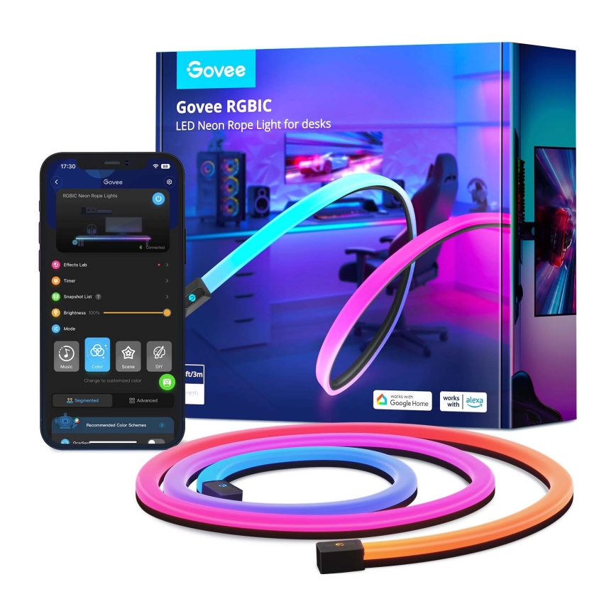 Govee - Neón LED retroiluminación de mesa 3m RGBIC Wi-Fi