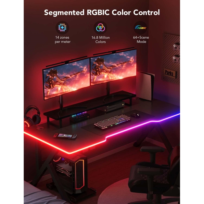 Govee - Neón LED retroiluminación de mesa 3m RGBIC Wi-Fi