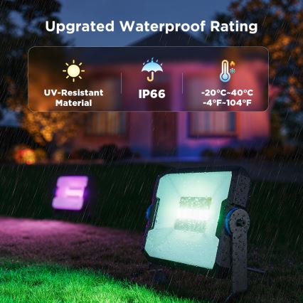 Govee - Set de 4 reflectores LED RGBICWW regulables LED/24W/230V IP66 acabado mate Wi‑Fi